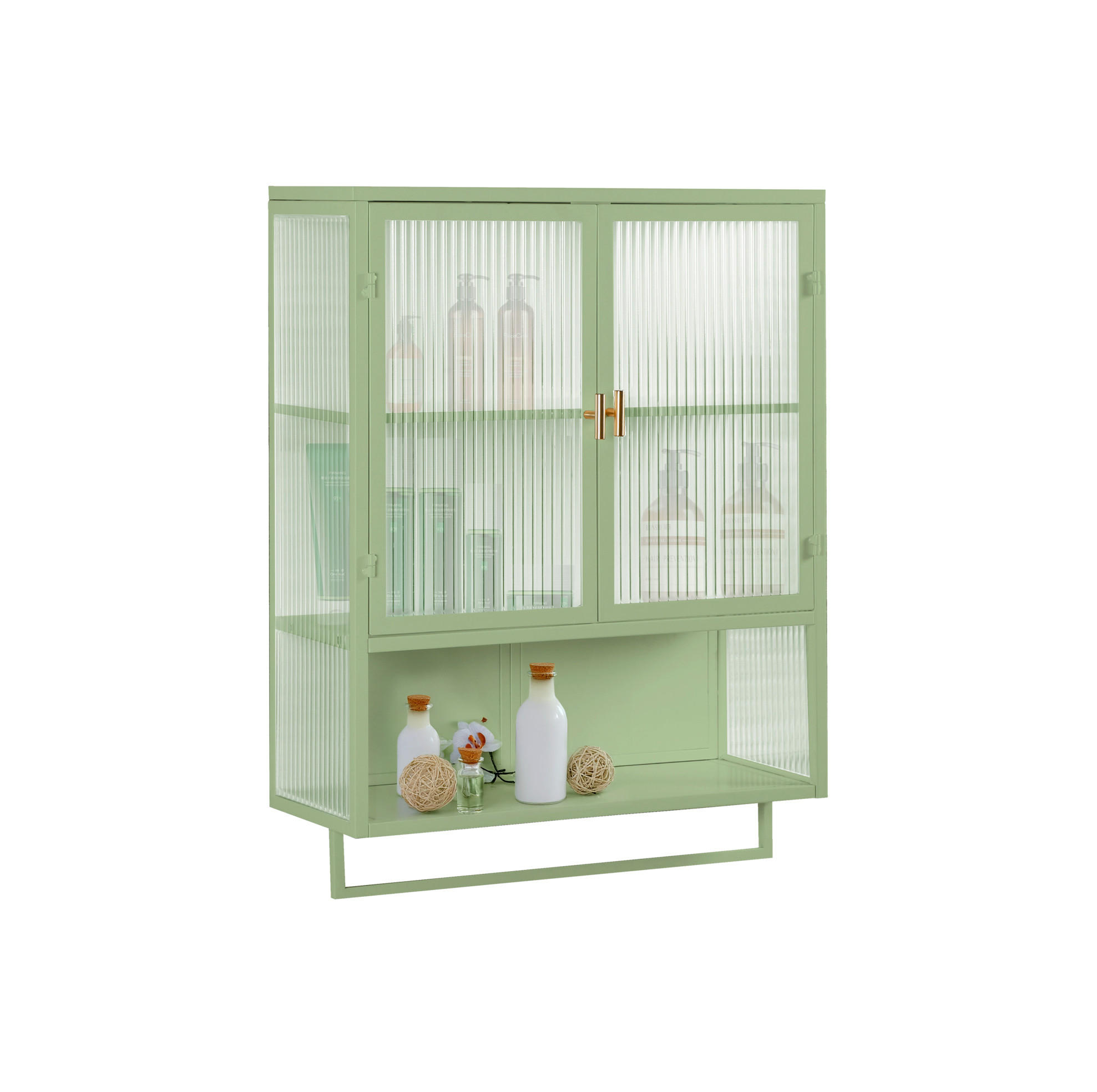 KÜCHENOBERSCHRANK 60/23/78 cm mit Glasfront in Grün und 2 Türen - Grün, Glas (60/78/23cm) - BEAOK