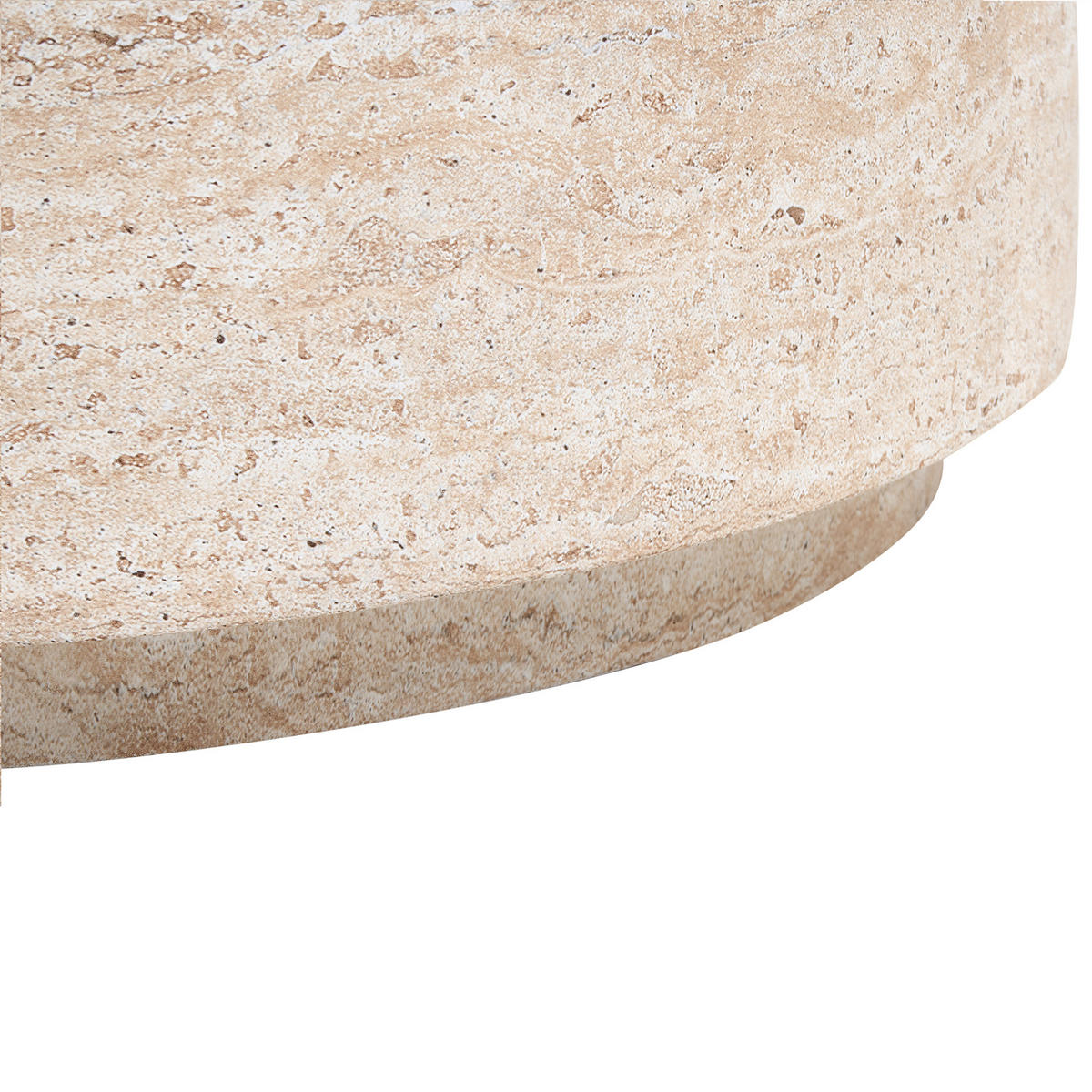 BEISTELLTISCH Travertinoptik Asierio - Beige, Naturmaterialien (70/70/37cm) - Beliani