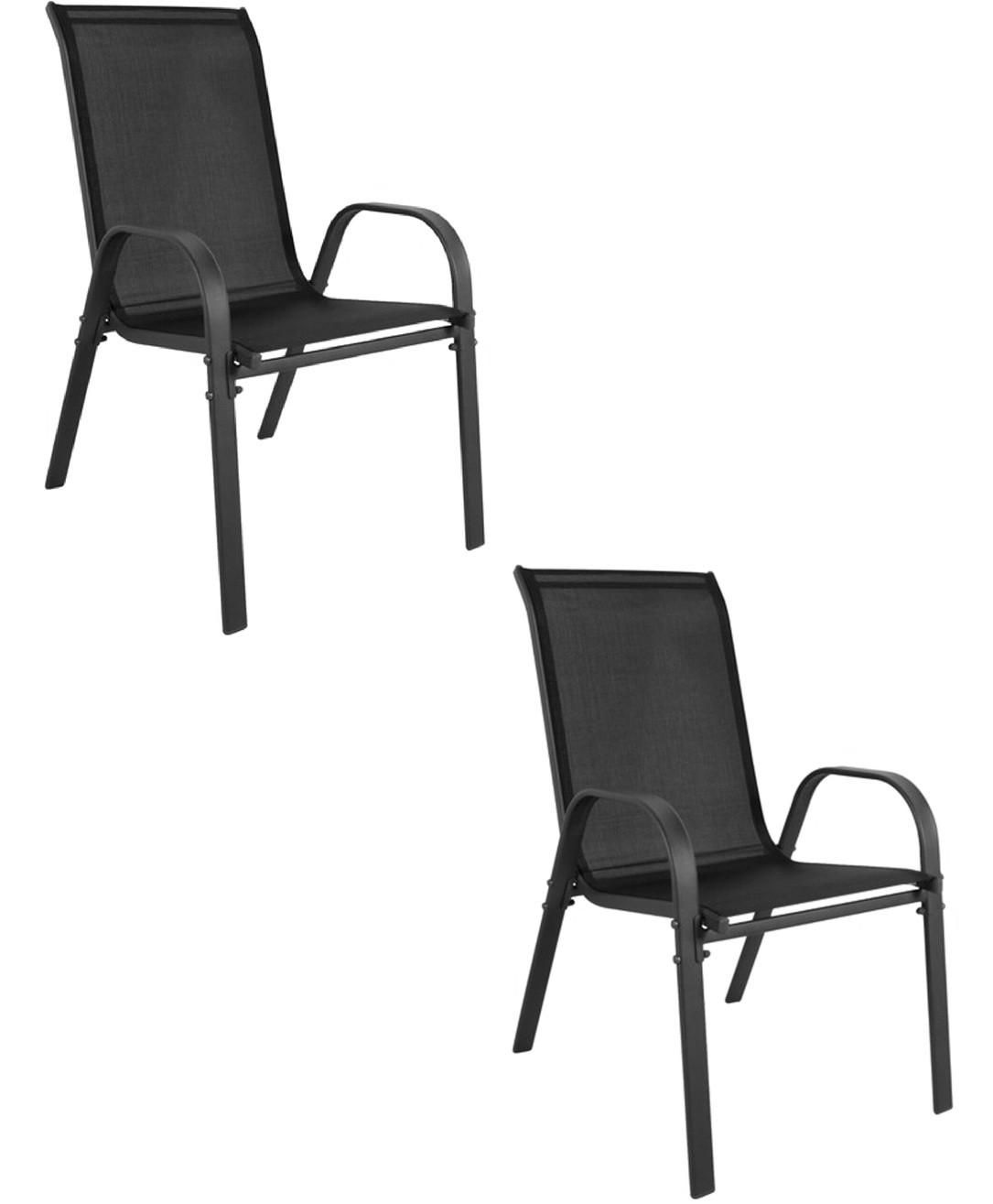 GARTENSTUHL SOREN 2er Set Schwarz - Schwarz, Metall (56/91/69cm) - Mat-Haus