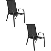 GARTENSTUHL SOREN 2er Set Schwarz - Schwarz, Metall (56/91/69cm) - Mat-Haus