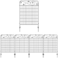 GARTENZAUN, Metall, Schwarz - Schwarz, Metall (1/110cm) - Outsunny