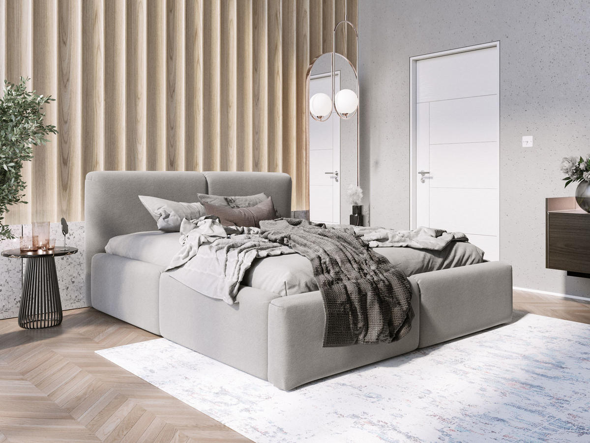 POLSTERBETT Rosmus Bettkasten 140x200 grau - Grau, Holz/Textil (140/200cm) - Fedve
