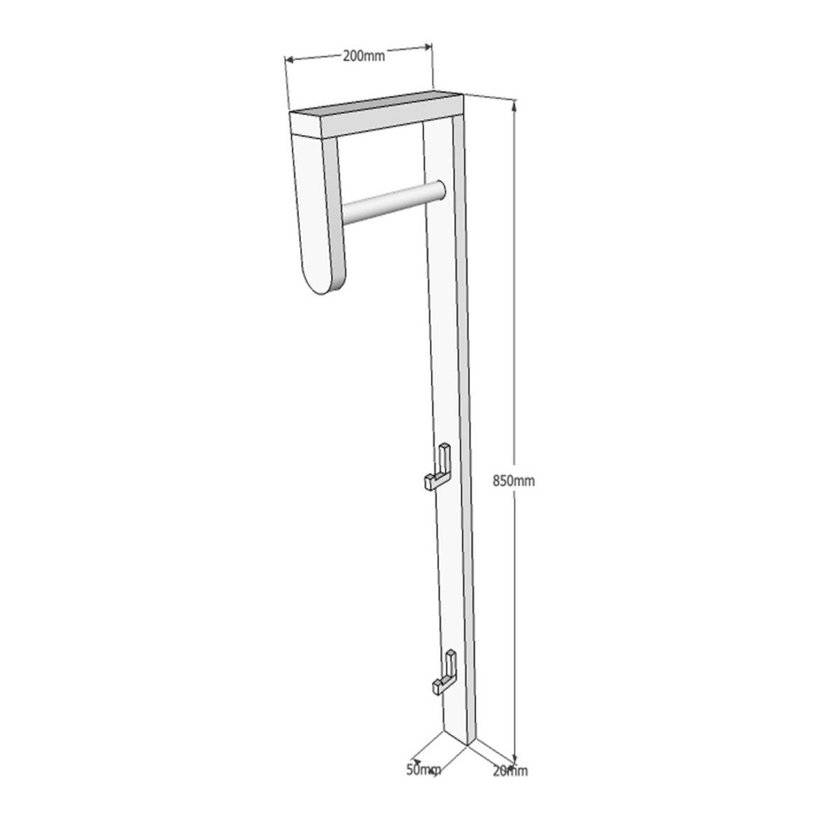 WANDGARDEROBE Woody, schwarze Eiche und schwarzes Metall, 20/5/85 cm - Beige, Holz (5/85/20cm) - WOODEK