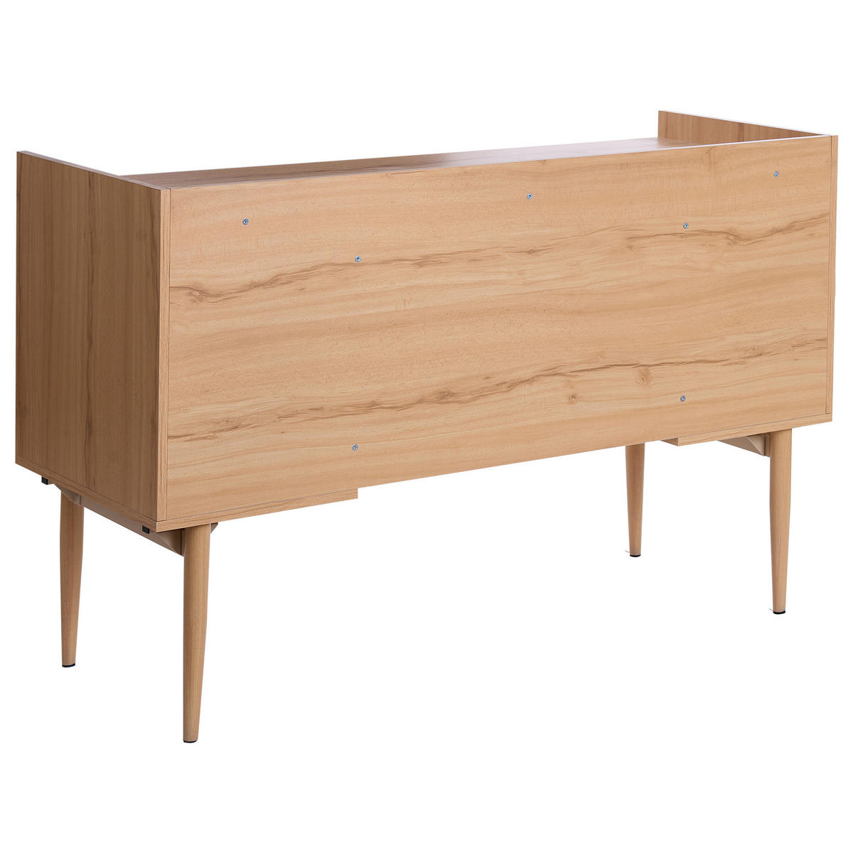 SCHREIBTISCH 130/50 cm Hellbraun Ratana - Hellbraun/Braun, Holzwerkstoff/Metall (50/130/83cm) - Beliani