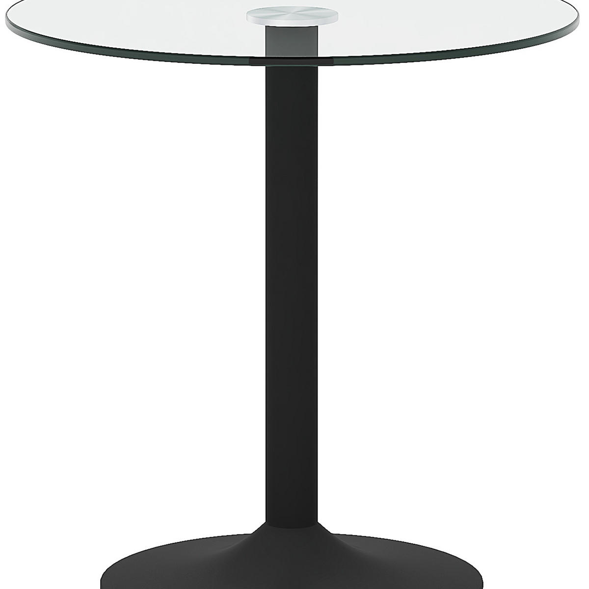 BARTISCH Transparent/Schwarz 89/89/92 cm - Schwarz, Holz (89/89/92cm) - PANGIVO