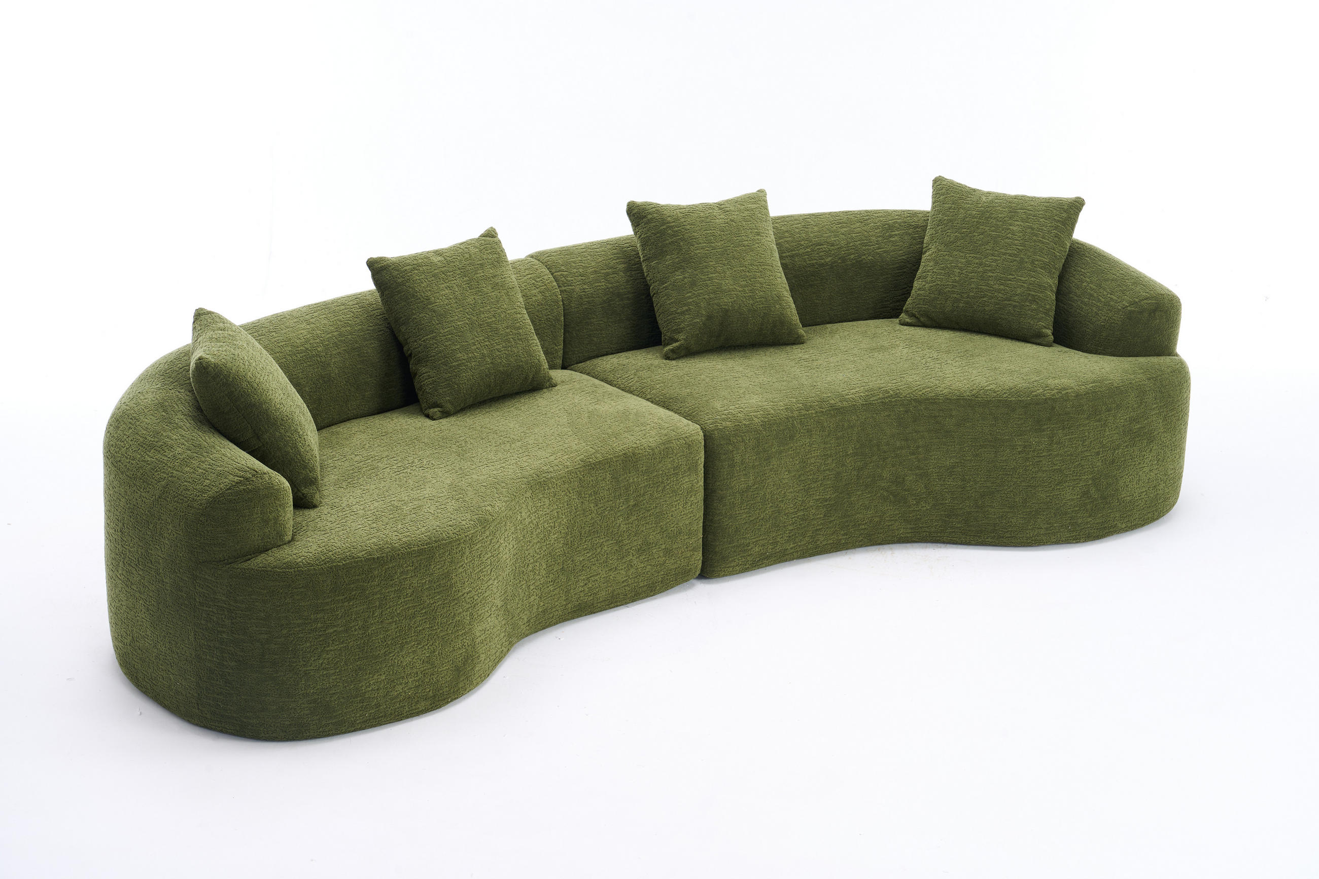 ECKSOFA 275/115/63 cm Grün Chenille - Grün, Textil (275/115cm) - Oxeza