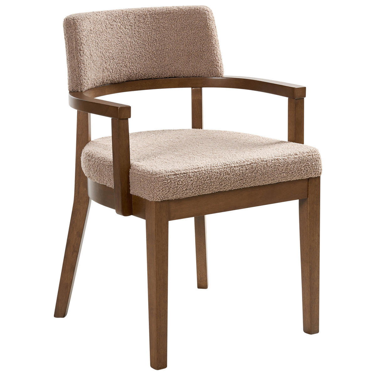ÉTKEZŐSZÉK 2 darabos Szett Bézs Tópszín - bézs/sötétbarna, textil (59/82/56cm) - Beliani