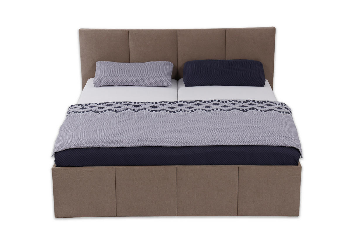 POLSTERBETT Dalas Sahara 200 x 200 x 40 cm Stauraum Mit hochwertiger Matratze H2 (bis 100 kg) und Lattenrost - Sahara, Holz (200/200cm) - Halmon Schlafkomfort Betten 