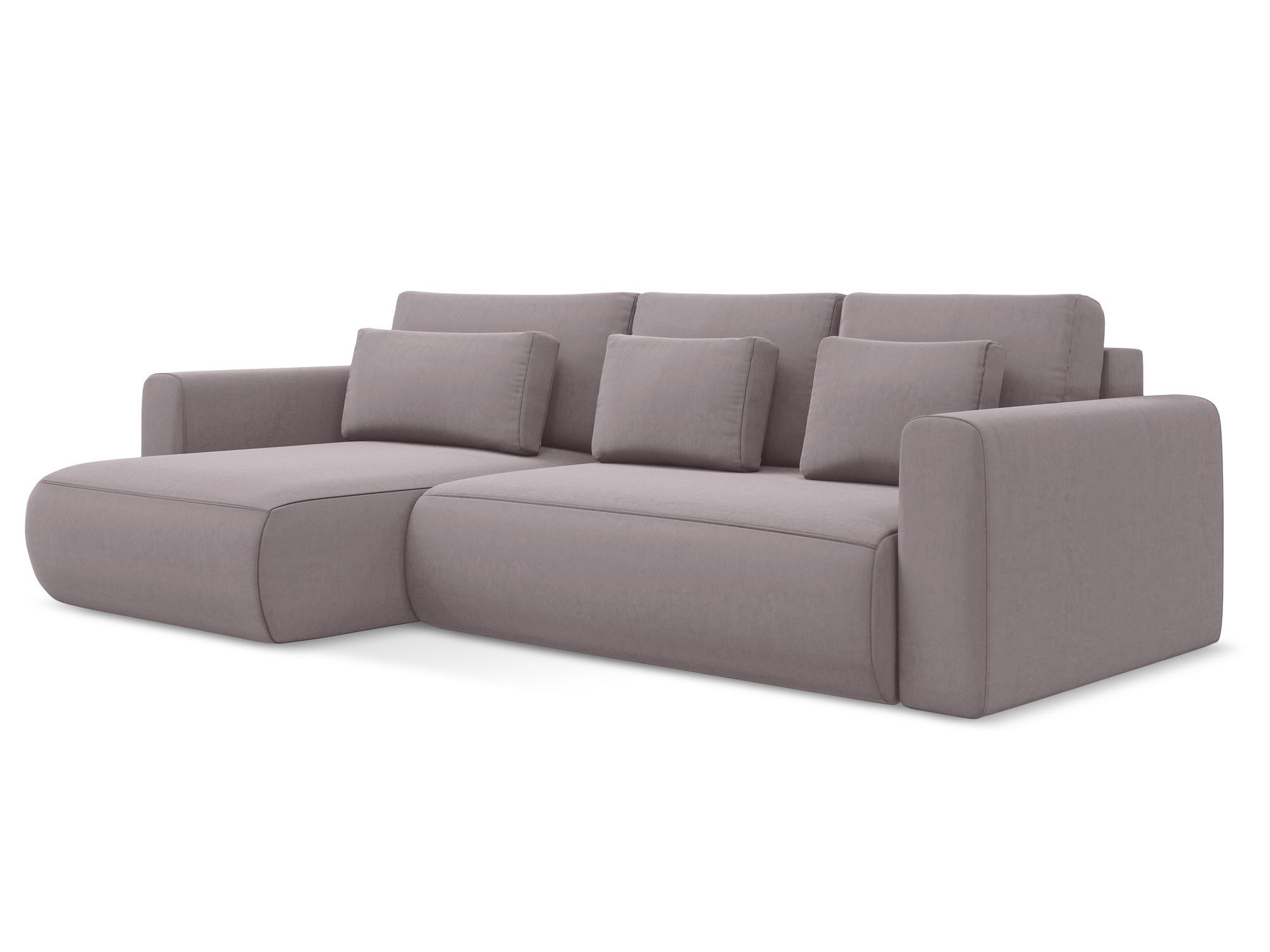ECKSOFA mit Schlaffunktion Samt Stoff Violett - Lila/Flieder, Kunststoff/Textil (149/278cm) - Makamii