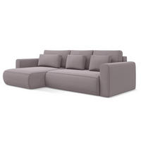 ECKSOFA mit Schlaffunktion Samt Stoff Violett - Lila/Flieder, Kunststoff/Textil (149/278cm) - Makamii