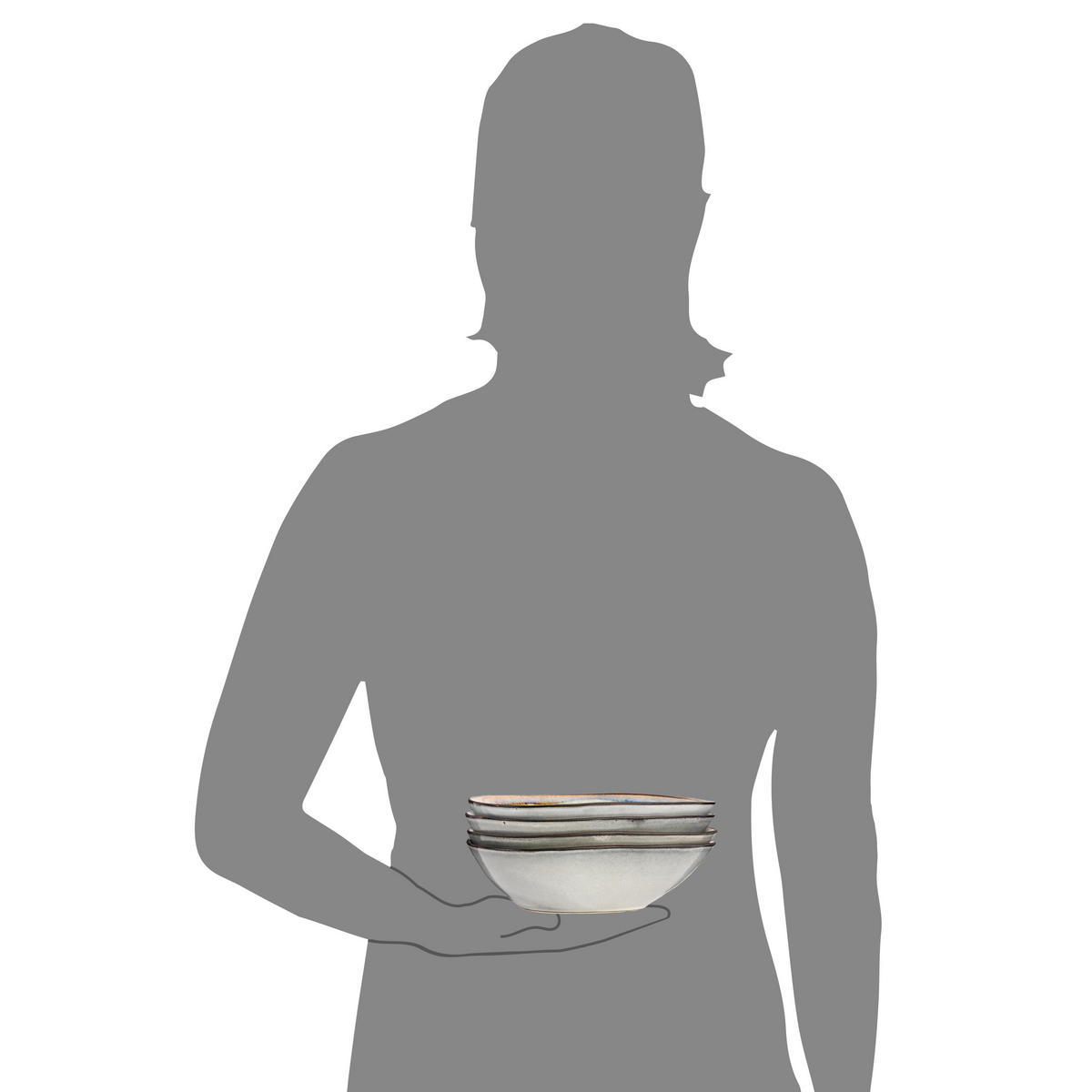 SALATSCHALEN SET CAPRI - 4 teilig aus Steingut - Pastellblau, Keramik (20cm) - Sänger