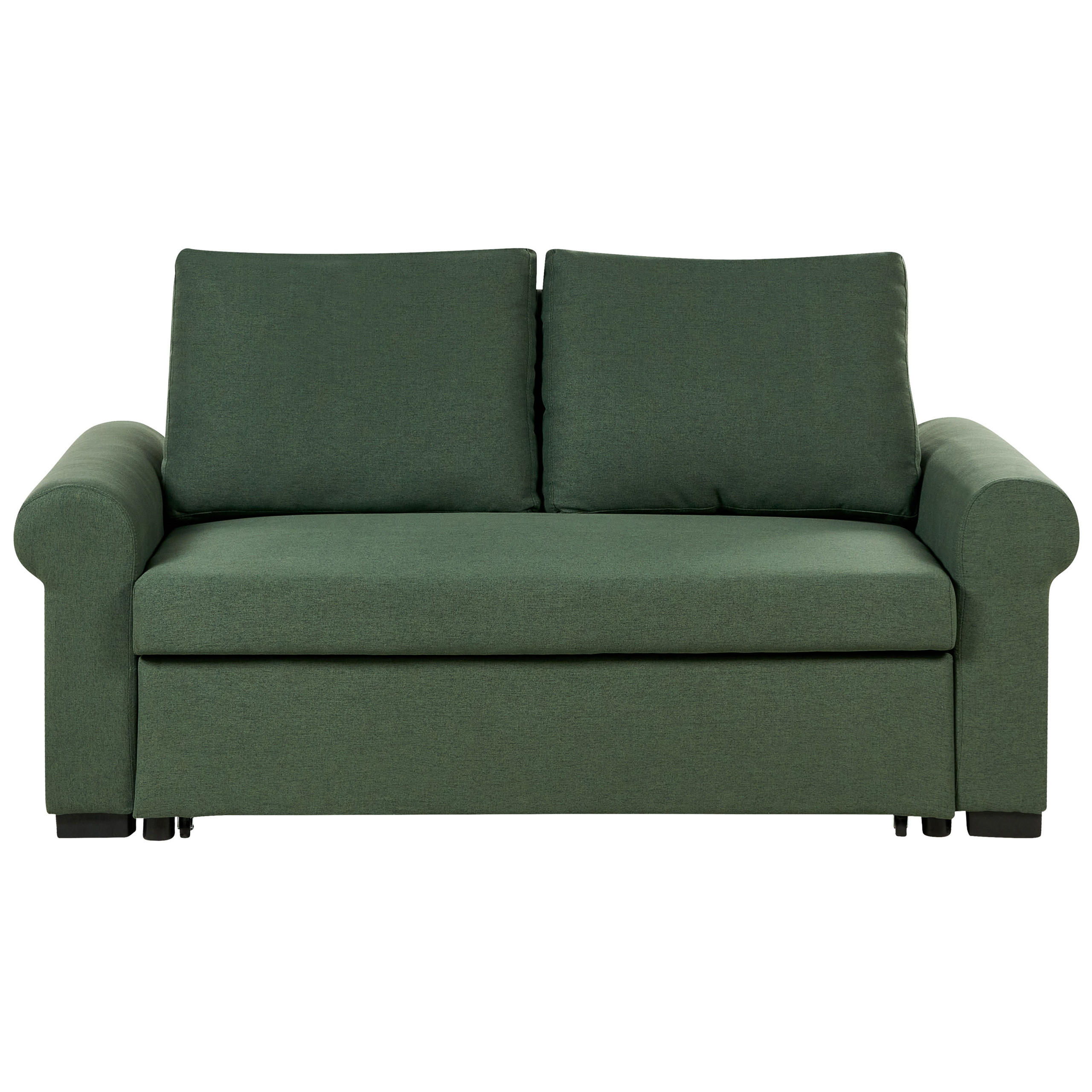 2-SITZER-SCHLAFSOFA Leinenoptikdunkelgrün Silda - Grün, Textil (173/92/93cm) - Beliani