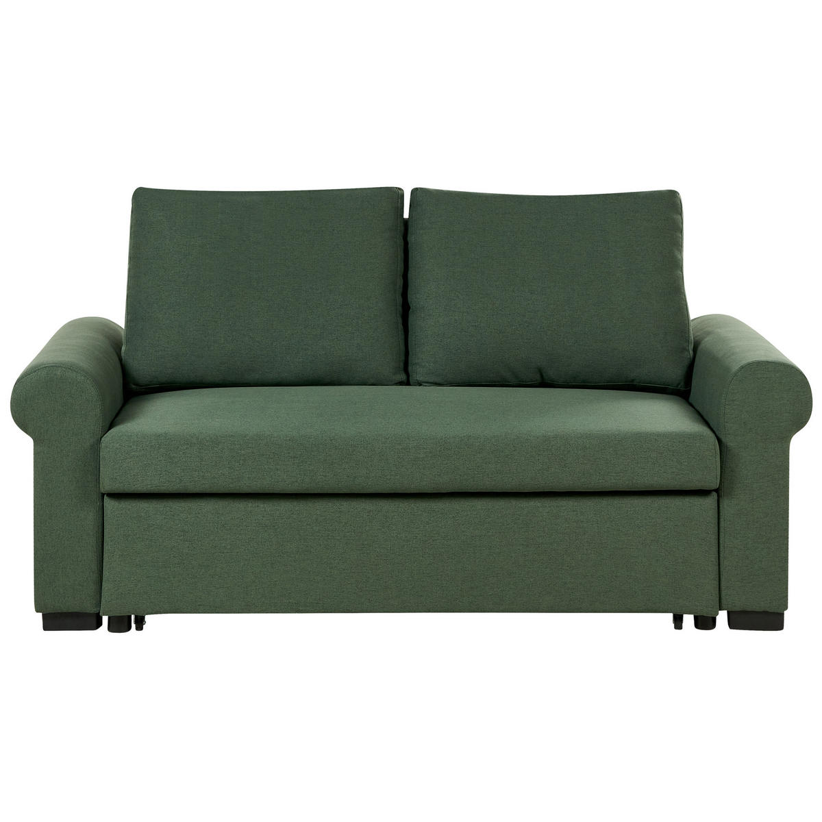 2-SITZER-SCHLAFSOFA Leinenoptikdunkelgrün Silda - Grün, Textil (173/92/93cm) - Beliani