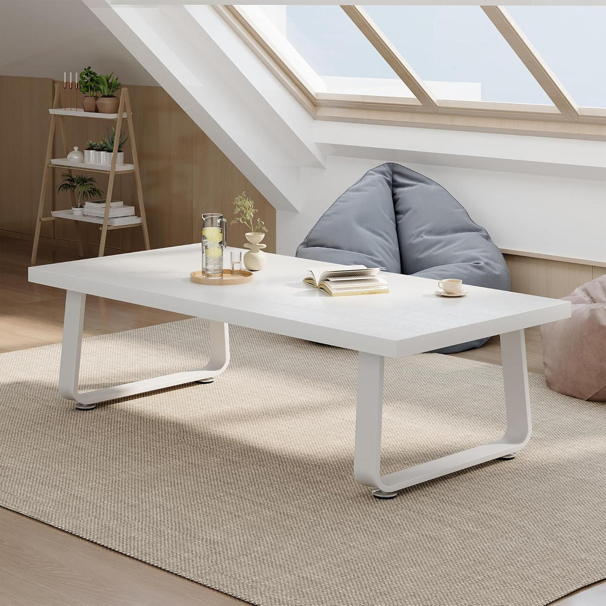 COUCHTISCH Modern Holz Metall 120 x 60 x 46,5 cm Wohnzimmertisch - Weiß, Holzwerkstoff/Metall (60/120/46.5cm) - Quality Elegance