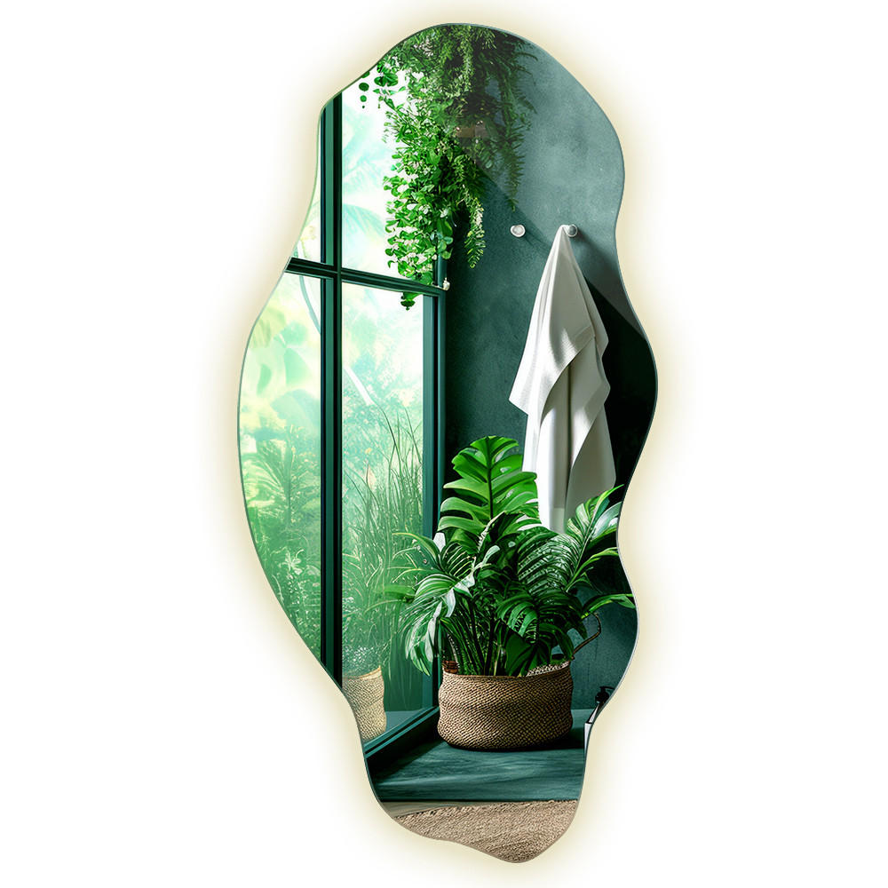 LED-SPIEGEL 45x90 cm Neutralweiß 4000K - Hellblau, Glas (90/45/0.4cm) - TULUP