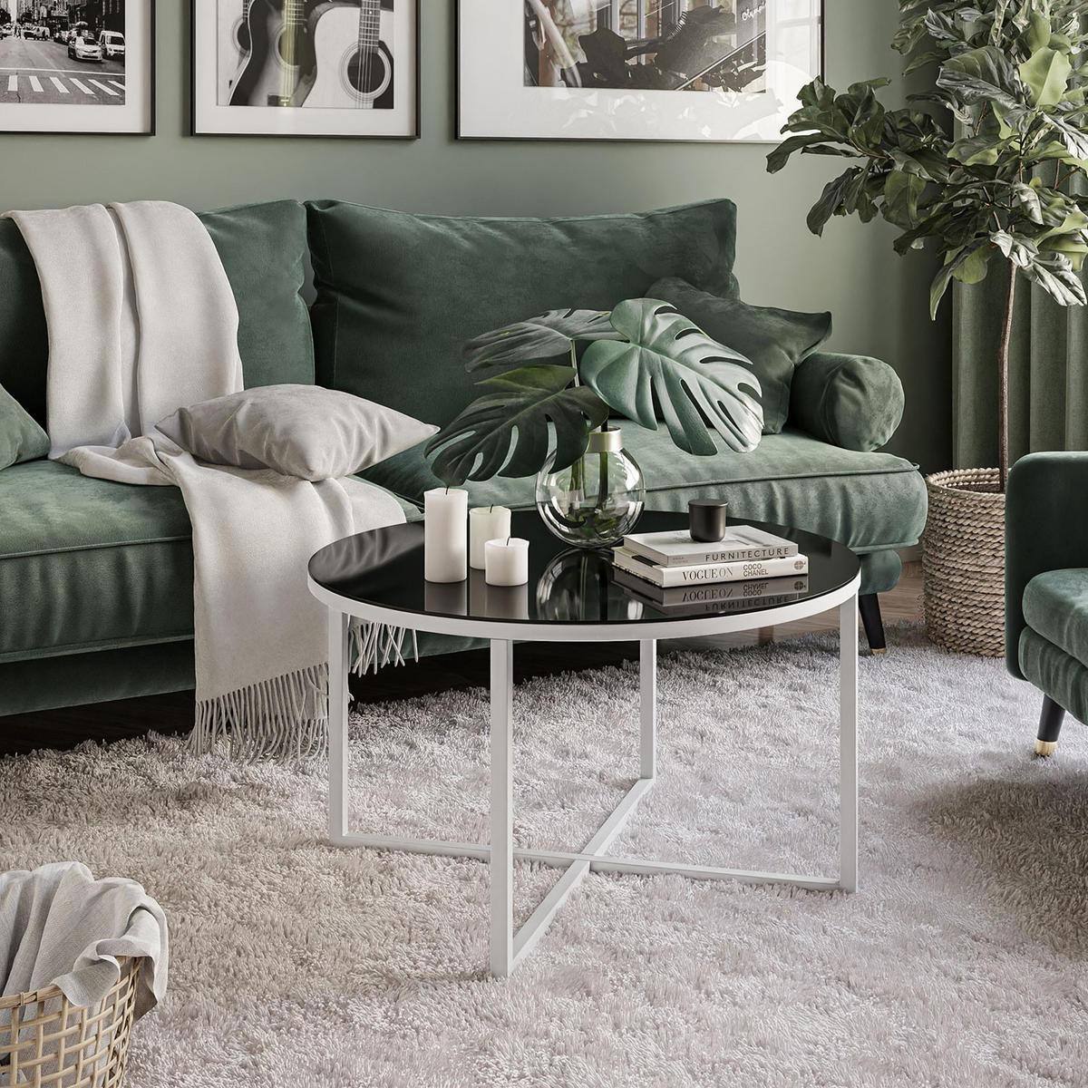 COUCHTISCH CIRI-X GLASS Hochglanz - Weiß, Glas (70/70/44.4cm) - Lookway