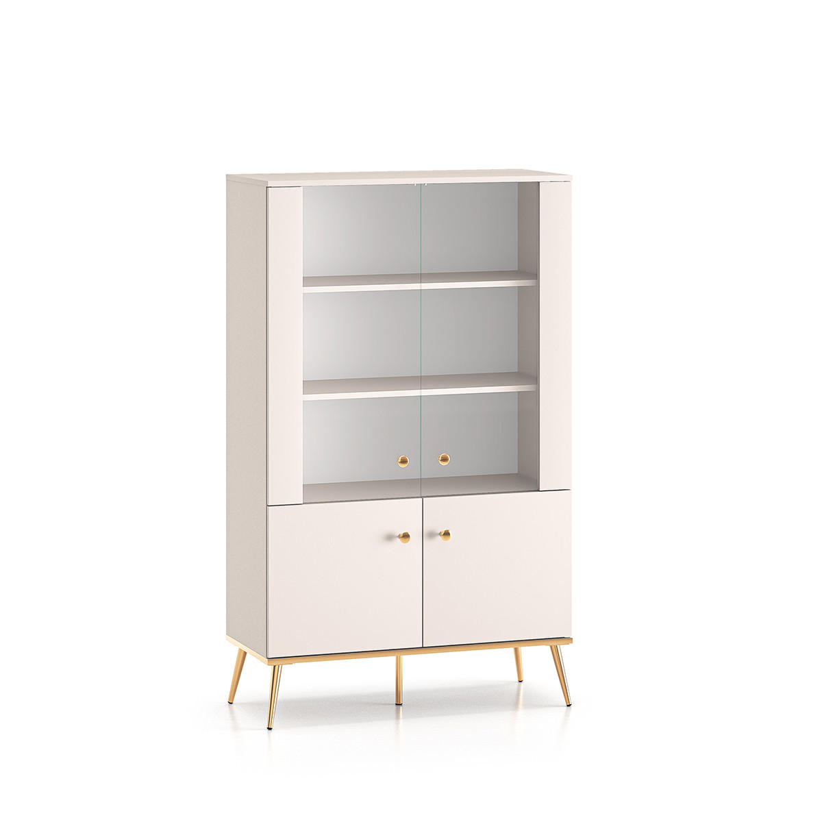 VITRÍNA Olivia Kašmír - béžová, kompozitní dřevo (92/152/40cm) - Petits-meubles