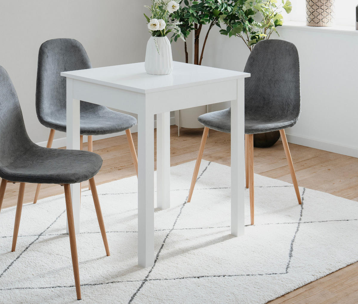 ESSTISCH weiß 60 x 67 cm, Küchentisch in modernem Design - Weiß, Holzwerkstoff/Kunststoff (67/60/76cm) - Furn.Design