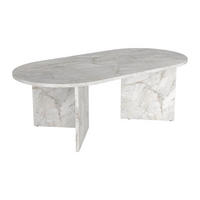 COUCHTISCH - Marmor-Optik Weiß - TOPANIA - Weiß, Holz (60/120/39.6cm) - Vente-Unique