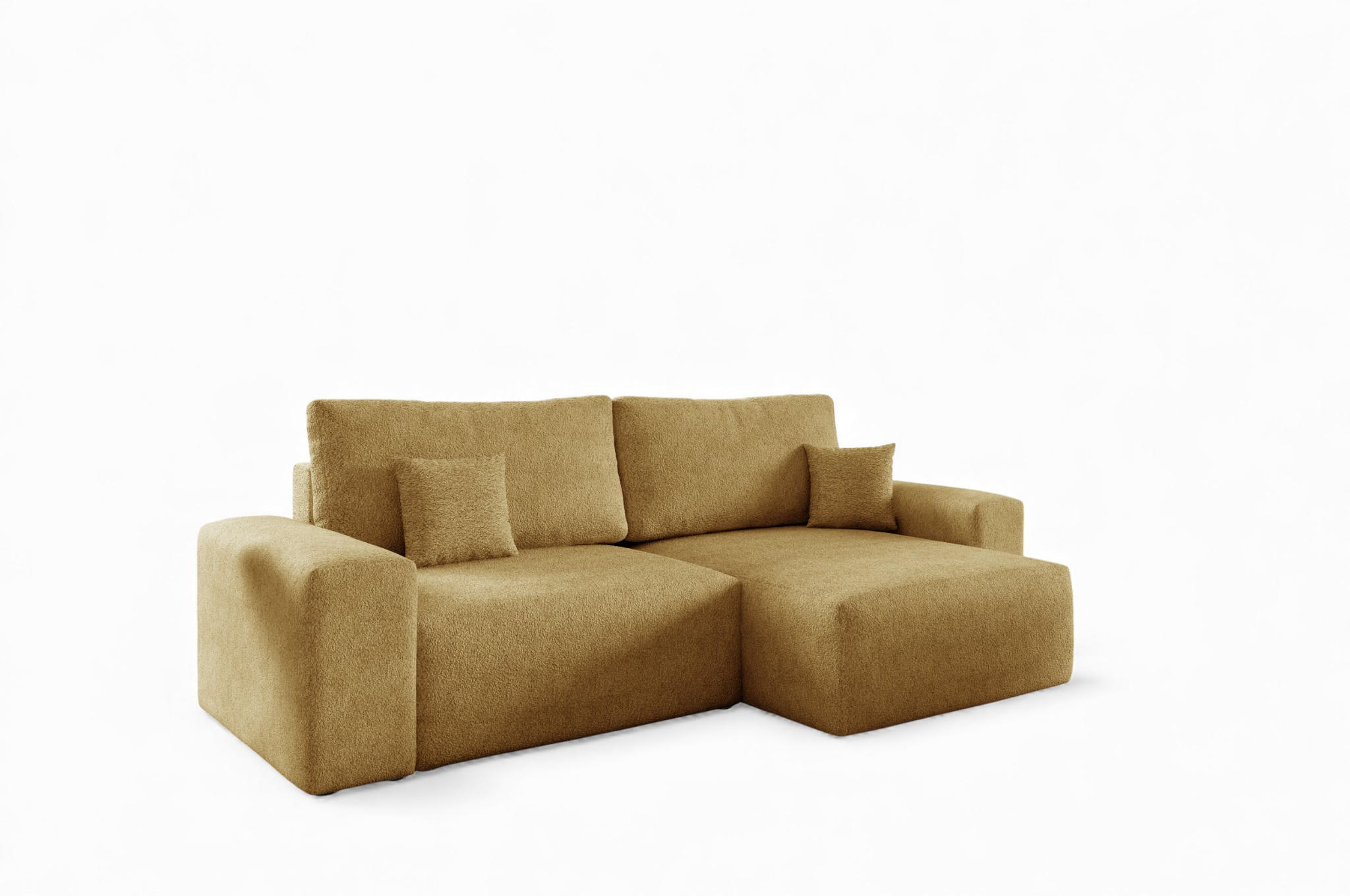 ECKSOFA Arona Xs Mit Schlaffunktion - Gelb, Holzwerkstoff/Textil (255/148cm) - Fun Möbel