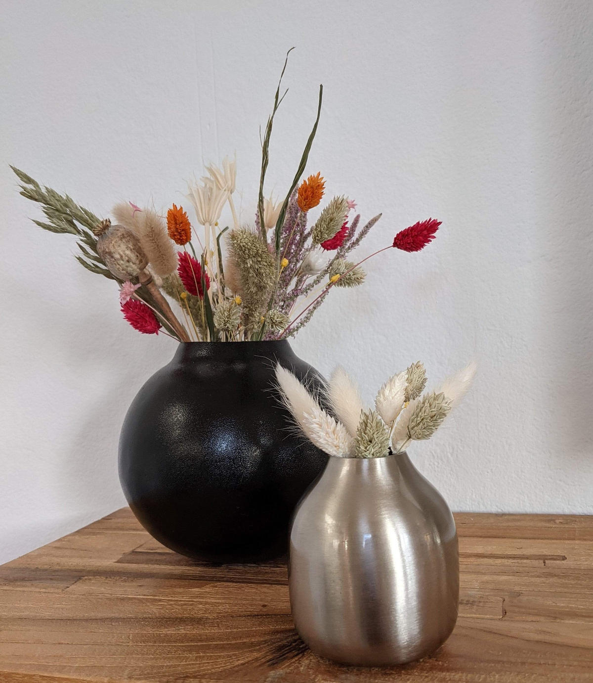 VASE Basit aus Eisen Silber klein Ø8/10 cm - Silberfarben, Metall (10cm) - LaLe Living