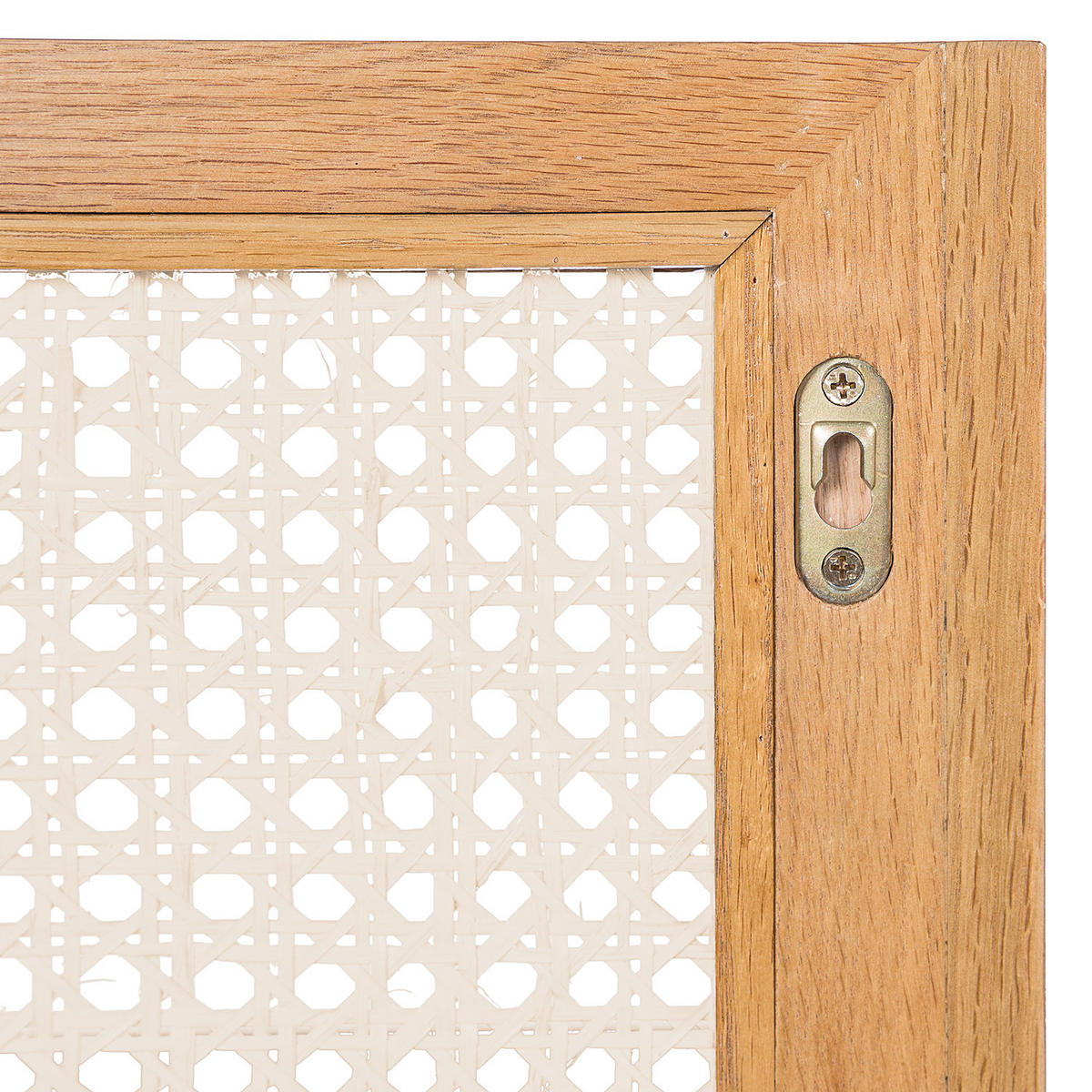 WANDREGAL - Wiener Geflecht / Echtholzfurnier - Eichefarben, Naturmaterialien (80/24/22cm) - home24