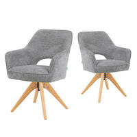 DREHSTUHL Mika-Lena 2er-Set - Honigeiche/Dunkelgrau, Eichenholz/Holz (60/87/65cm) - DUBI Möbel