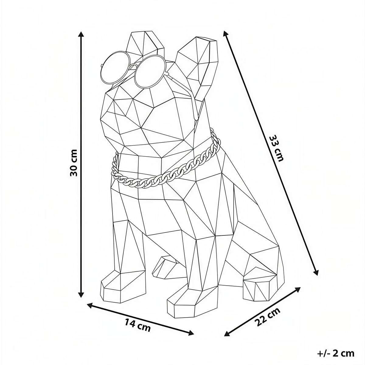 LED-DEKORATION Hund Bunt Jonku - Multicolor, Kunststoff (21/22/33cm) - Beliani