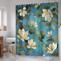 DUSCHVORHANG 3D Polyester schimmelresistent wasserdicht waschbar mit Haken - Multicolor, Textil (180/180cm) - MCBOSON
