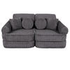 KINDERSOFA, Pocket Basic, Churros, Taubengrau - Graphitfarben, Textil (120/25/60cm) - MeowBaby