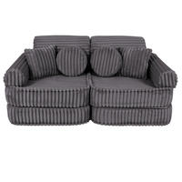 KINDERSOFA, Pocket Basic, Churros, Taubengrau - Graphitfarben, Textil (120/25/60cm) - MeowBaby