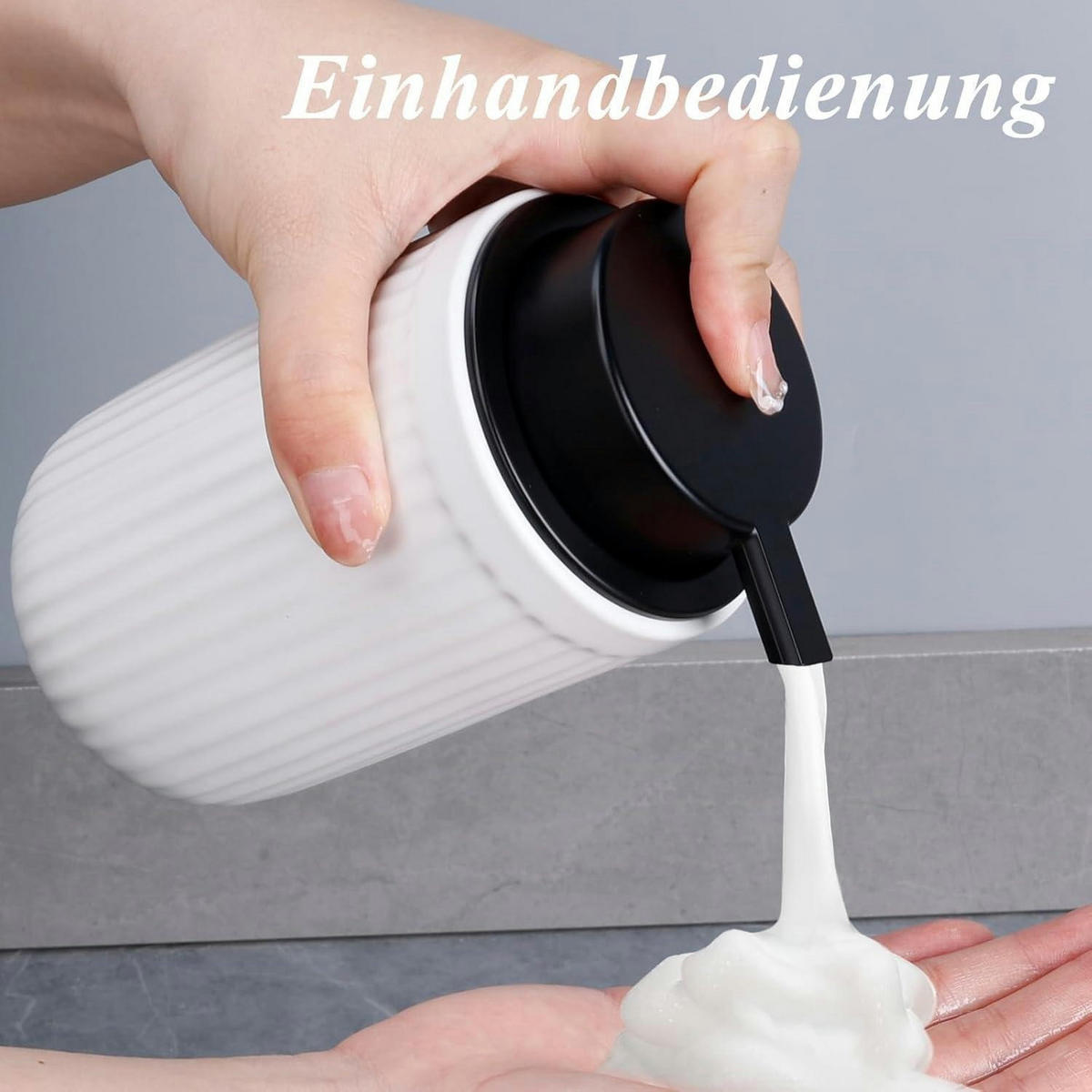 SEIFENSPENDER Keramik Weiß 350ml - Weiß, Keramik (8/14/8cm)