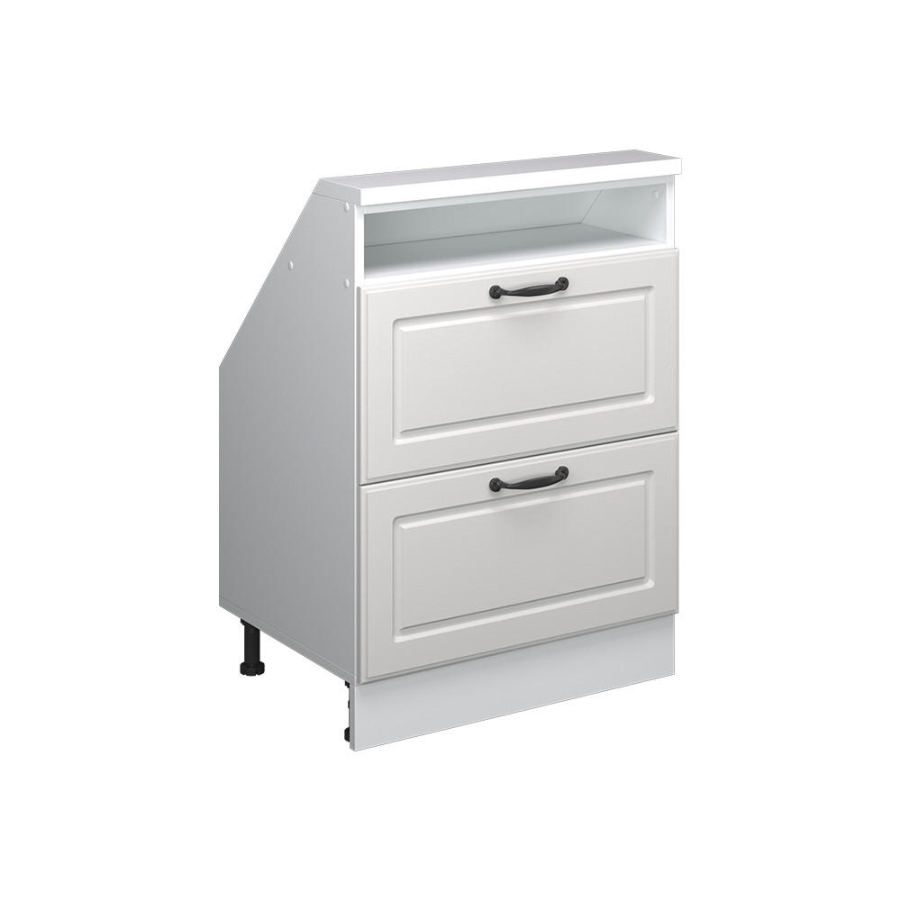 DACHSCHRÄGENSCHRANK Rion Weiß Landhaus/Weiß mit 2 Schubladen - Weiß, Holzwerkstoff (60/81.6/46cm) - Vicco