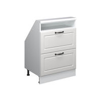 DACHSCHRÄGENSCHRANK Rion Weiß Landhaus/Weiß mit 2 Schubladen - Weiß, Holzwerkstoff (60/81.6/46cm) - Vicco