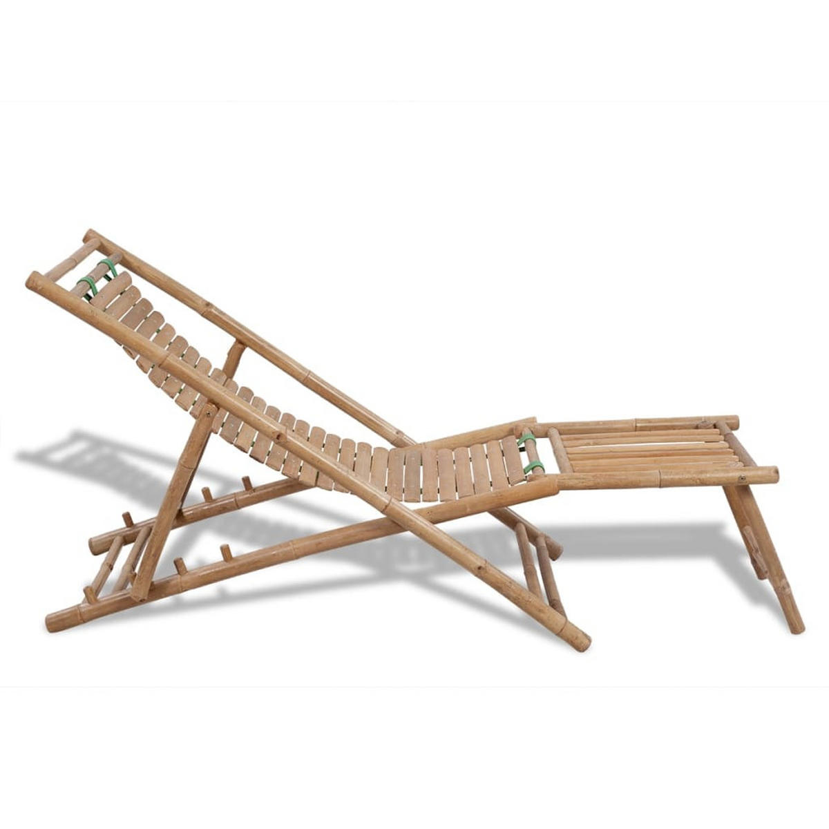 LIEGESTUHL mit Fußteil Bambus - Braun, Holz (59/80/152cm) - furnicato