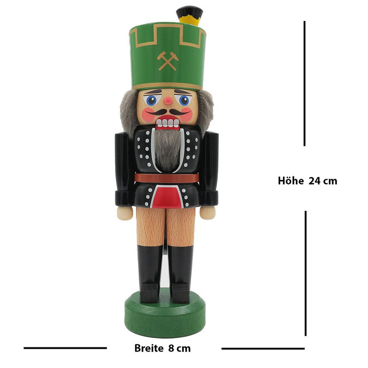 NUSSKNACKER 22 cm Grüner Bergmann - Multicolor, Metall (0.1/22/0.1cm)