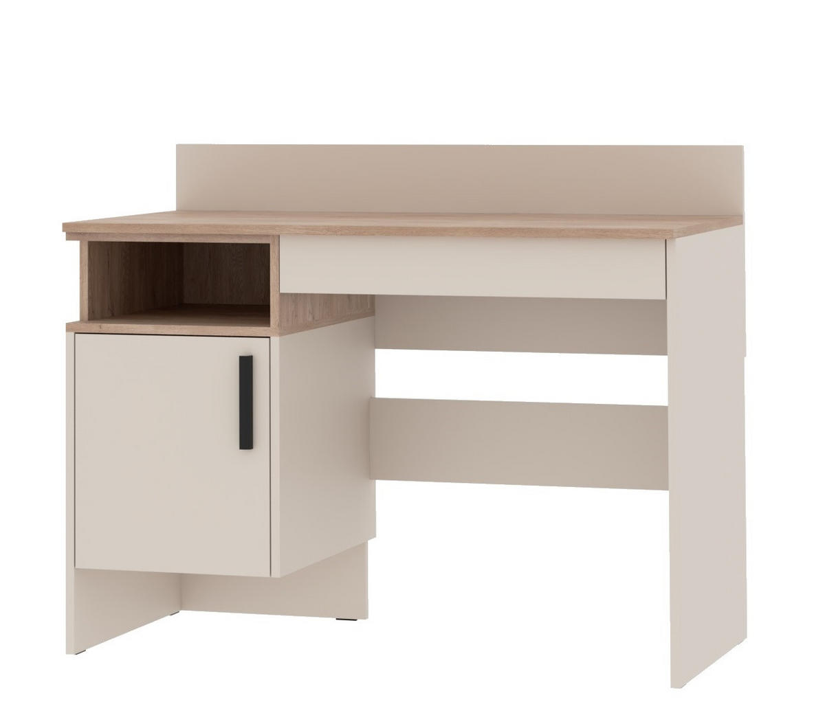 SCHREIBTISCH GRANT G2/C GRAUBEIGE CASHMERE 110/87/55 - Kaschmir/Schwarz, Holzwerkstoff (55/110/87cm) - Marmex Möbel