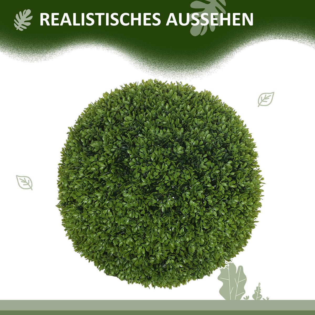 KUNSTPFLANZEN 40/40/40 cm grün aus Kunststoff mit einfacher Montage - Grün, Kunststoff (40cm) - OKWISH