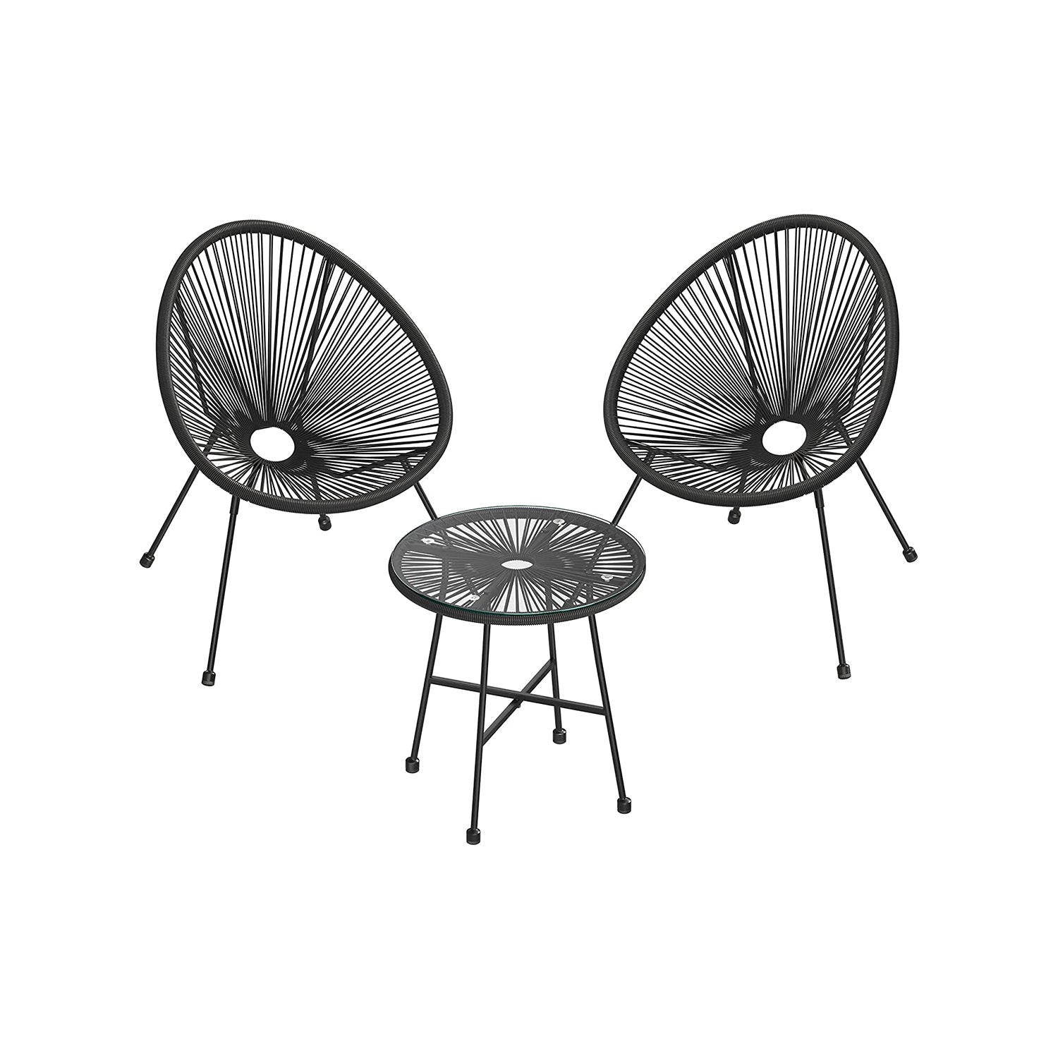 Hansiro Gartenstuhl Schwarz 65x77x64 cm