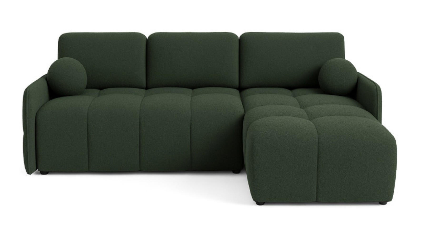 ECKSOFA Grün MONO Mit Schlaffunktion Und Dekokissen Rechts - Grün, Textil (220/145cm) - Sepro Meble
