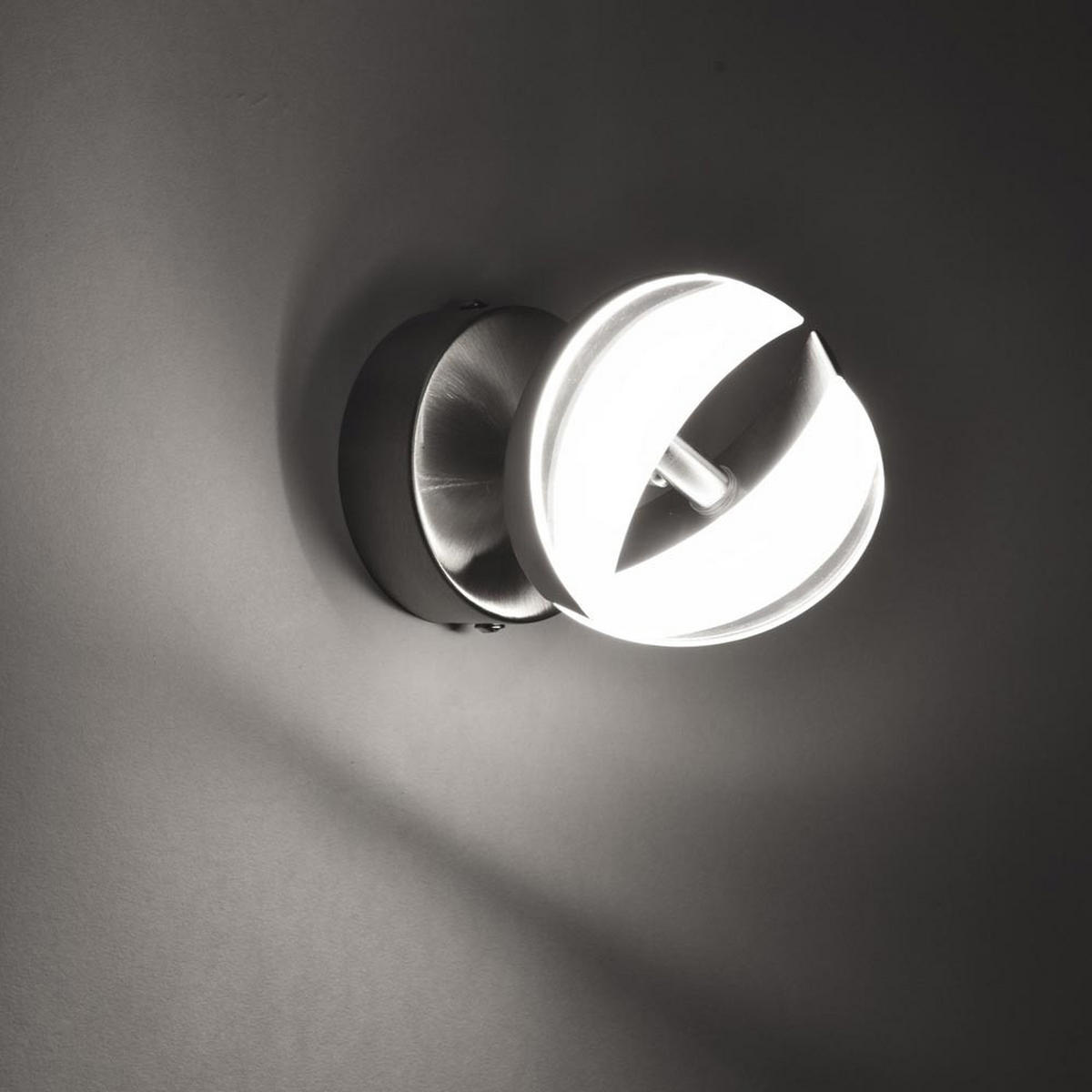 LED WANDLEUCHTE Stahl Silber beweglicher Spot - Silberfarben, Metall (11.5/12.5/12cm)