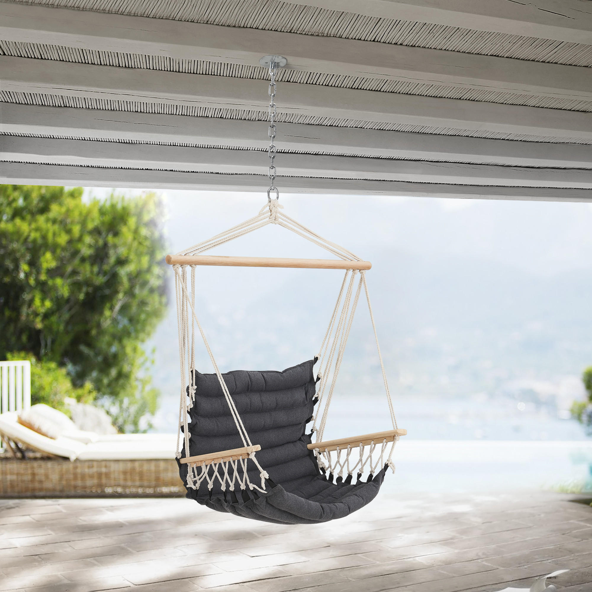 HÄNGESESSEL Bariloche - Dunkelgrau, Textil (55/140/45cm) - [en.casa]