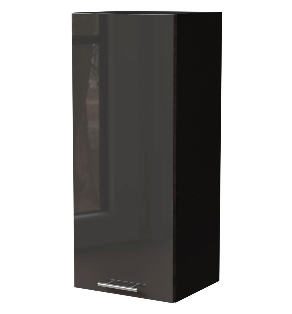 Feldmann-Wohnen Küchenhängeschrank Graphit, Schwarz 40x96x32.5 cm