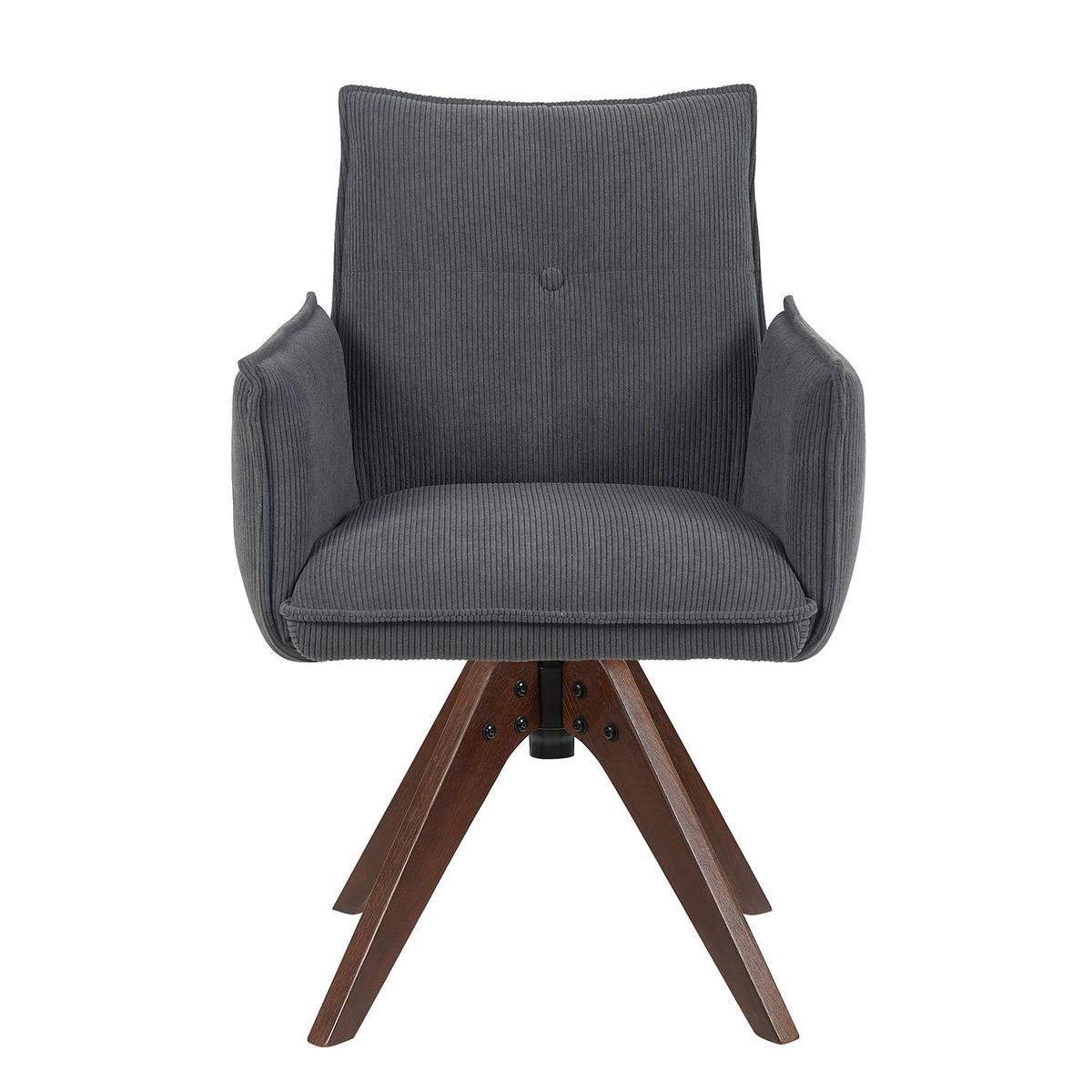 ARMLEHNSTUHL Mika-Emil 2er-Set - Anthrazit/Nussbaumfarben, Eichenholz/Holz (60/88/63cm) - DUBI Möbel