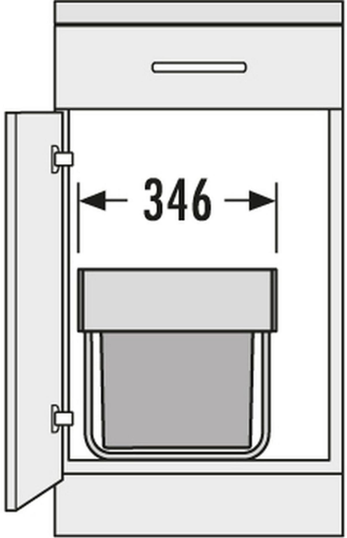 MÜLLEIMER Hailo Tandem Küche Einbau 40-90 cm Schrank 2x 18 L Mültrennung - Schwarz, Kunststoff (34.6/32/47cm) - Hailo
