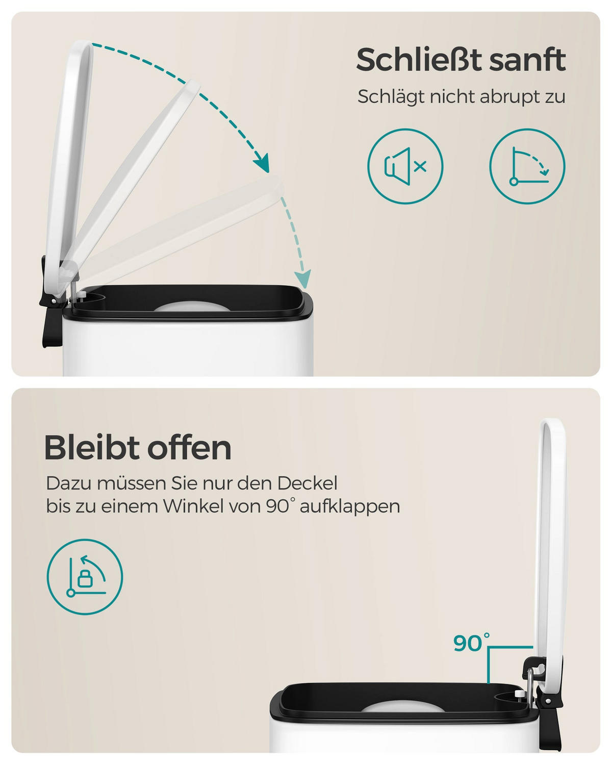 KOSMETIKEIMER KINSHASA - Weiß, Kunststoff (19.3/25.5/23.9cm) - Hansiro