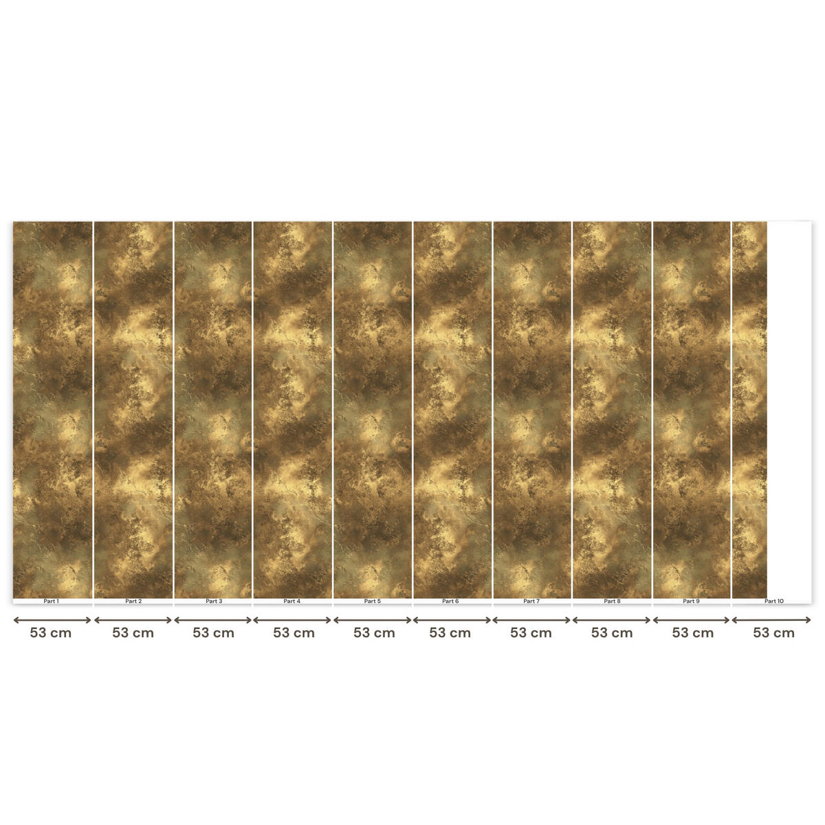 TAPETE - Antik - Metallic-Look - Gold - 500x260 cm - Messingfarben, Papier (500/260cm) - OnlyWow