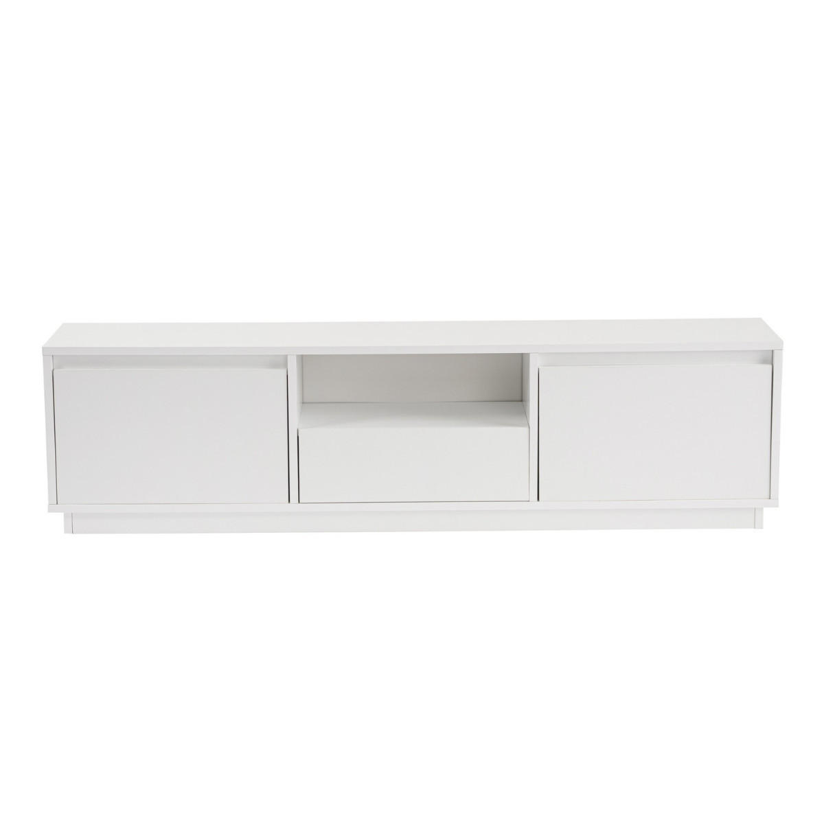 TV-MÖBEL mit 3 klappbaren türen und 1 offenem fach - vanguard 160/29,5/42 cm - Weiß, Holzwerkstoff (29.5/42/160cm) - Calicosy