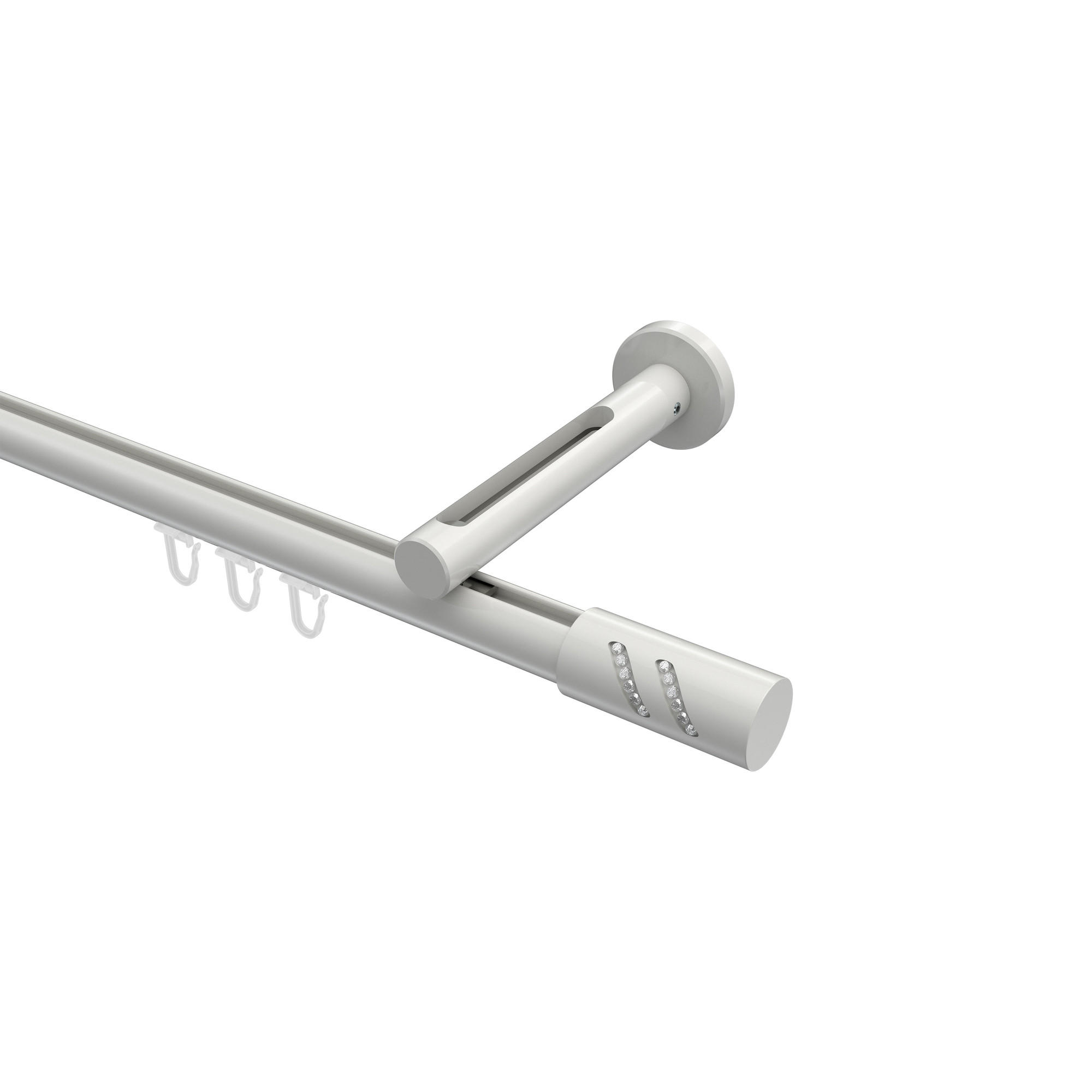 INNENLAUF-GARDINENSTANGEN-SET Siteno Zoena 100 cm, 1-läufig, 20 mm Ø Weiß - Weiß, Metall (100cm) - INTERDECO