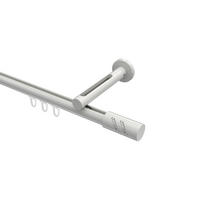 INNENLAUF-GARDINENSTANGEN-SET Siteno Zoena 260 cm (geteilt in 2 x 130 cm), 1-läufig, 20 mm Ø Weiß - Weiß, Metall (260cm) - INTERDECO